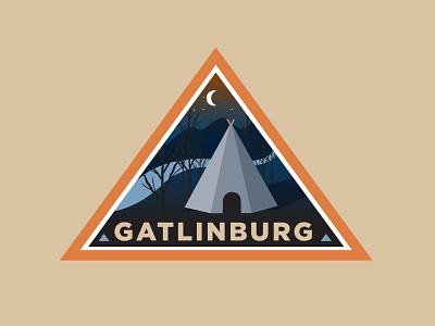 Gatlinburg Travel Badge badge design flat graphic design icon illustration logo vector