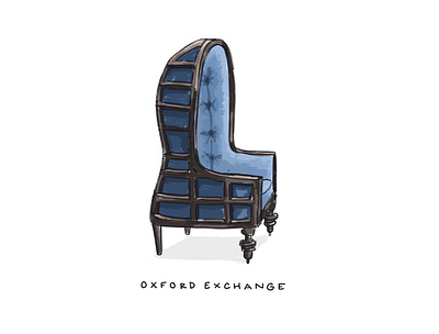 Oxford Exchange chair chair design design drawing graphic design illustration illustration art illustration design illustrations illustrator