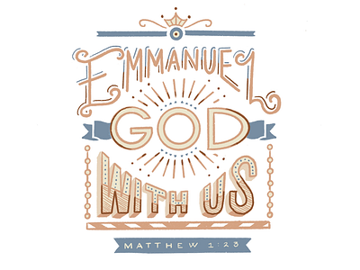 Emmanuel christmas illustration god with us hand lettering holliday lettering illustration lettering scripture lettering scripture type