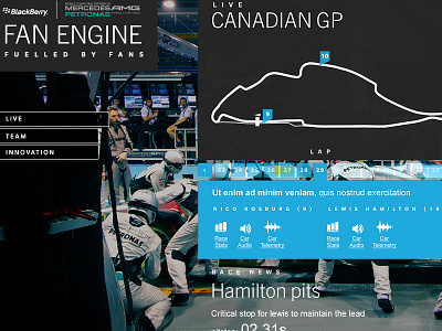 Hub 2 app motorsport ui web design