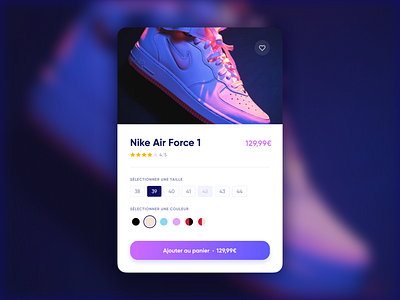 Product card - Sneakers add to cart app blue nike product product card purple sneakers ui uidesign