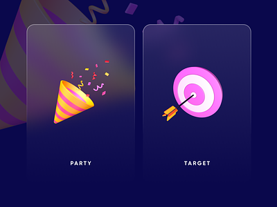 3D icons 3d icons party target ui uide uidesign