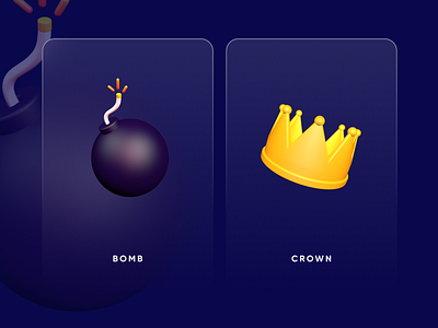 3D icons 3d app bomb crown icons ui uidesign