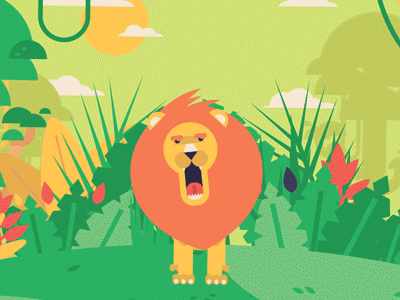 Welcome To The Jungle danger jungle leaf lion motion design