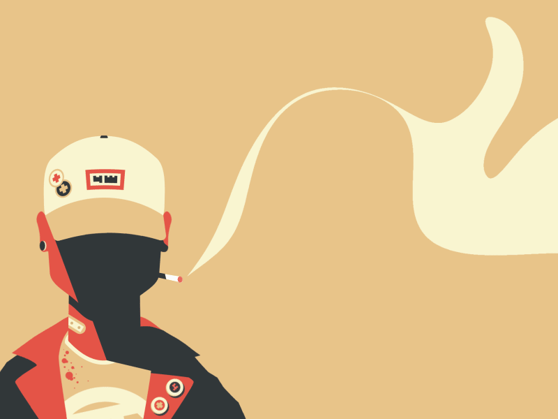 Stop Smoking animation cap character cigarette hipster motion design shadow smoke tobacco