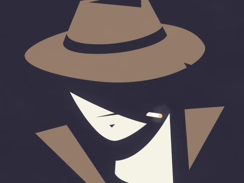 Noir Detective 2d 50s animation character cigarette illustration noir noire shadow
