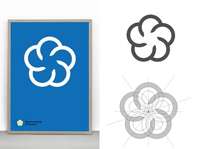 Yorkshire Rose - Japanese style abstract guidelines minimal poster posters rose wall art yorkshire
