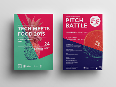 Tech Meets Food Pitch Battle Posters graphic design illustration mockup packaging pitch battle poster