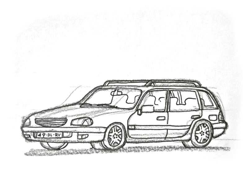 Sweet Lilly Sketch animation avensis car color drawing flat illustration onefold process sketch toyota