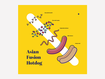 visual for hotdog recipe asian colour design flat food graphic hotdog illustration infographic onefold recipe typography