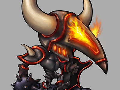 Dr. Deathknight character characterdesign comic cs6 flames game horns illustration knight light painting photoshop
