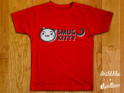 Smug Kitty cat company kitty logo threadless vector