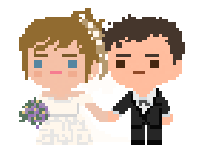 Pixel Bride and Groom weddingcard wedding gameart game games cute pixelart pixel