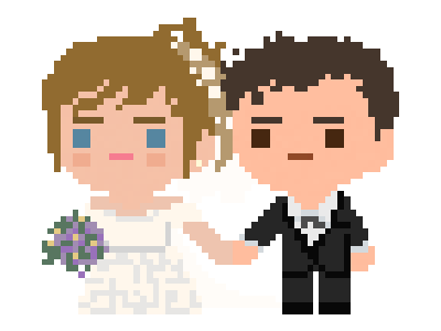 Pixel Bride and Groom cute game gameart games pixel pixelart wedding weddingcard