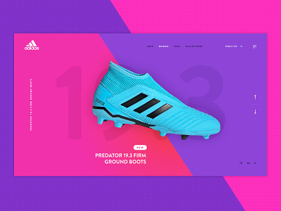 Adidas Predator adidas boots branding clean colours concept design digital football predator ui ux vibrant website