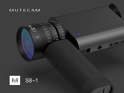 Mutecam 3d branding camera concept emblem film identity industrial design logo typography