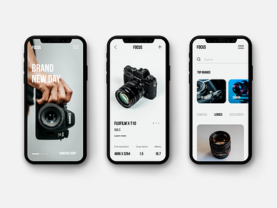 Cameras Shop UI Concept adaptive camera creativity design minimal mobile mobile design ui web webdesign