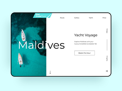 First Cruise Tours Landing Page design landing page main page maldives minimal ocean travel ui ux web design