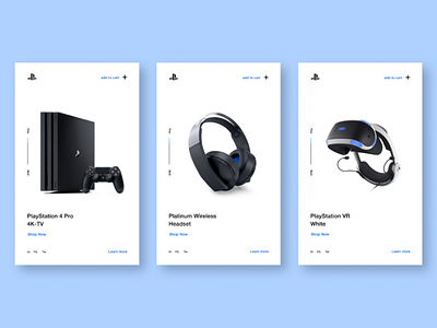 PlayStation Product cards creativity design digital minimal product cards ui web webdesign website