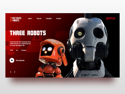 Love, Death & Robots Web-design concept