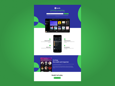 Spotify Landing Page Concept | Daily Design Challenge cta dailyui landing page sign up spotify ui website