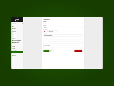 Settings Page | Daily Design Challenge dailyui fields form password settings software ui web application website