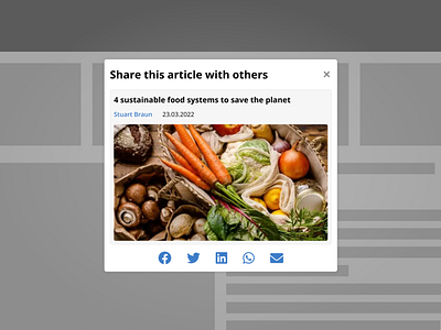 Social Share | Daily Design Challenge article dailyui modal share social share ui website