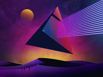 Departure: NeoWave 1970s 1980s art artist design illustration illustrator landscape outrun photoshop retro retrowave science fiction synthwave vaporwave