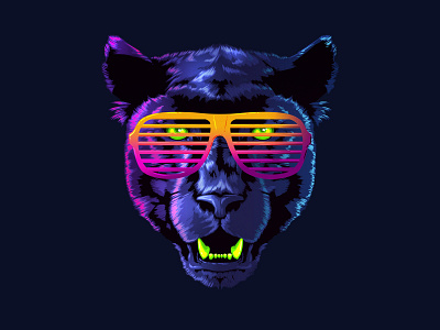 Cool Panther 1980s art design illustration outrun panther photoshop retro retrowave signalnoise synthwave vaporwave