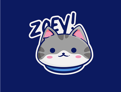Zoey The Cat art branding cat flat fun icon line logo modern simple