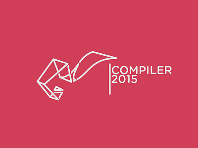 Compiler 2015 logo 2015 awesome branding compiler event flat line art logo modern simple
