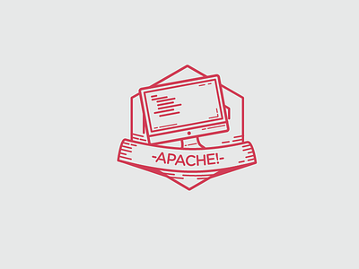 APACHE - Compiler 2015 coding flat hexagon icon imac line art logo modern simple