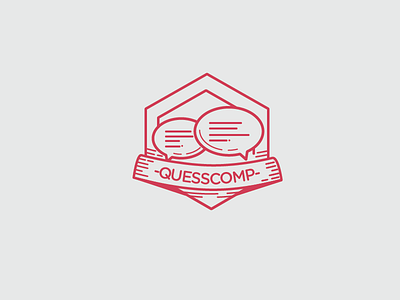 QUESSCOMP - Compiler 2015 flat icon line art logo modern quesscomp quick guess simple