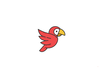 EyeEm logo concept art colour cool flat line modern parrot red