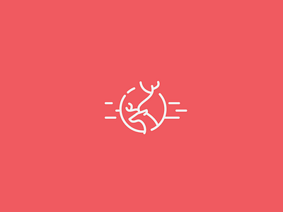 kollective logo concept.. circle community deer flat line art logo modern sharing simple