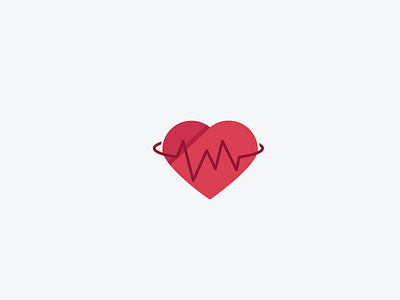 My Heartbeat faster~ flat heart line logo modern orbit rate simple