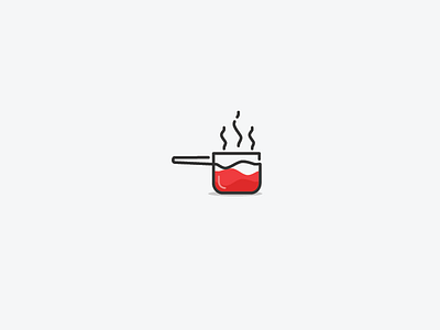 kitchen utensil company logo art cooking cool kitchen line logo modern pot red simple