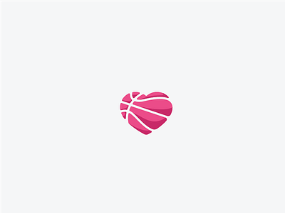 I Love Dribbble. concept dribbble heart logo love negative pink simple space