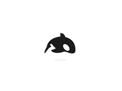 Orca black concept flat gestalt jump killer logo negative oneshape orca space whale