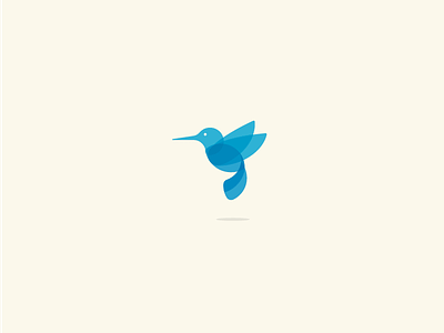 Hummingbird bird blue brand branding colibri f fly humming logo modern overlay simple
