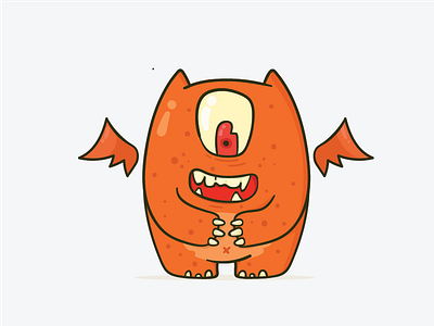 spooktycular demo. cute demon eye graphic halloween illustrator monster orange tablet wing