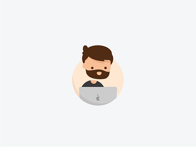 thisisnotaselfportrait beard character code design flat illustrator logo man people
