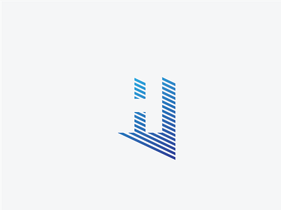 H? brand gradient h letter line logo negative space