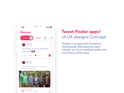 Tweet Finder Apps UIUX designs concept apps branding clean design modern tweet twitter uiux