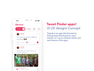 Tweet Finder Apps UIUX designs concept