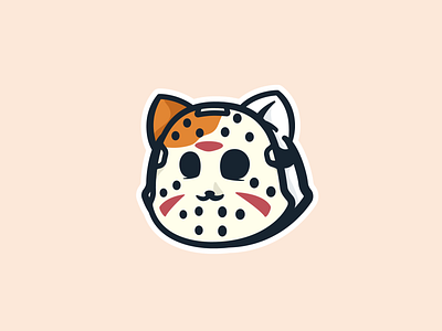 Purrday The 13th cat character clean color cute friday fridaythe13th illustration mask orange