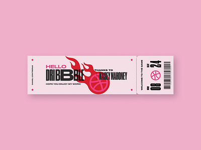 Hello Dribbble! design dribbbble dribble first first shot graphic graphic design graphicdesign ticket ticket design typography vector