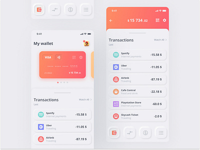 My Wallet | Payoneer App | Redesign banking card design figma neumorphism payoneer redesign transaction ui wallet