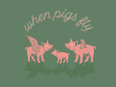 When Pigs Fly branding graphic design illustration logo
