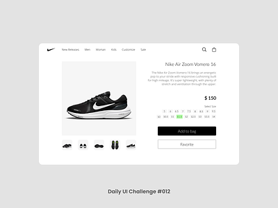 #DailyUI #012 - E-Commerce Shop 012 challenge dailyui design figma nike uidesign uiux web webdesing